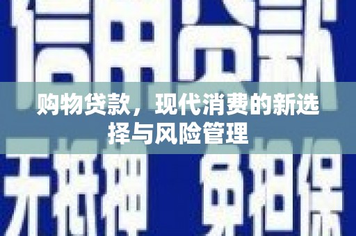 通川购物贷款，现代消费的新选择与风险管理