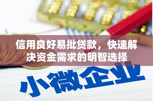 通川信用良好易批贷款，快速解决资金需求的明智选择