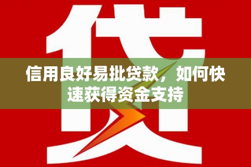 通川信用良好易批贷款，如何快速获得资金支持