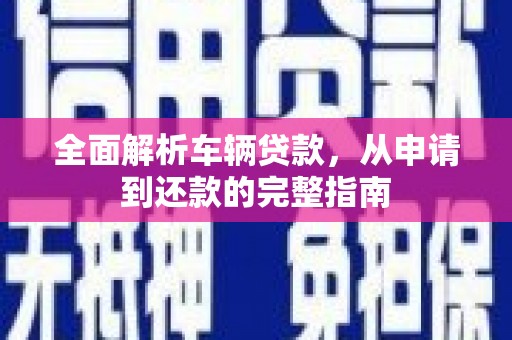 通川全面解析车辆贷款，从申请到还款的完整指南